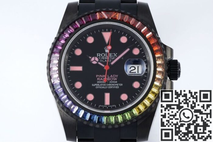 Customized Rolex Submariner Rainbow Circle Diamond Dial