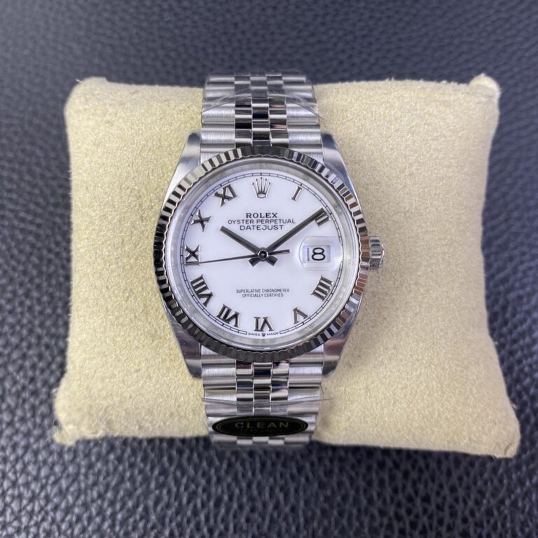 Clean Factory Replica Rolex Datejust m126234-0025 Roman White Dial Size 36mm