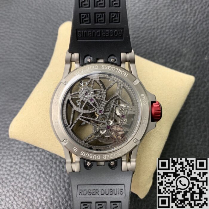 JB Factory Replica Roger Dubuis Excalibur RDDBEX0622 Tourbillon Red Skeleton Dial