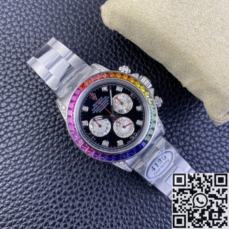 Clean Factory Replica Rolex Cosmograph Daytona 116599RBOW Series Diamond Inlaid Dial