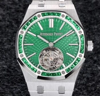 R8 Factory Replica Audemars Piguet Royal Oak 26532IC.EE.1220TI.01 Tourbillon Series Green Dial