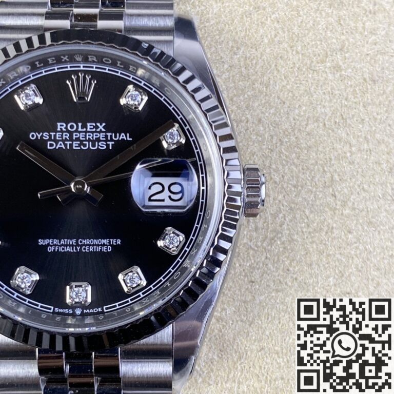 Clean Factory Replica Rolex Datejust M126234-0027 Black Diamond Dial