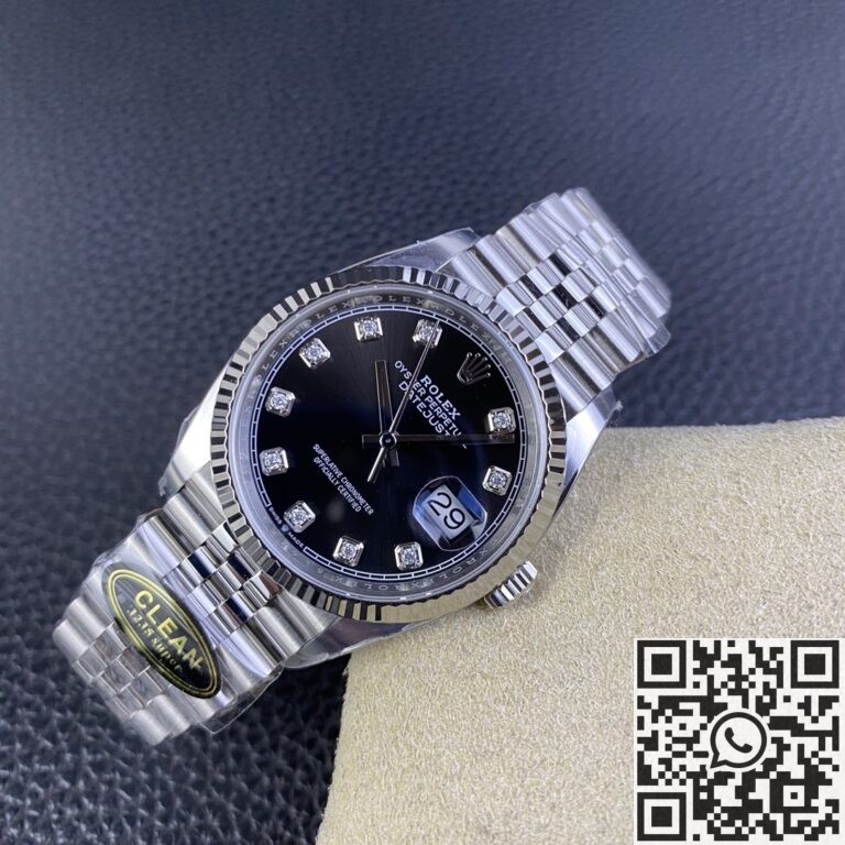 Clean Factory Replica Rolex Datejust M126234-0027 Black Diamond Dial