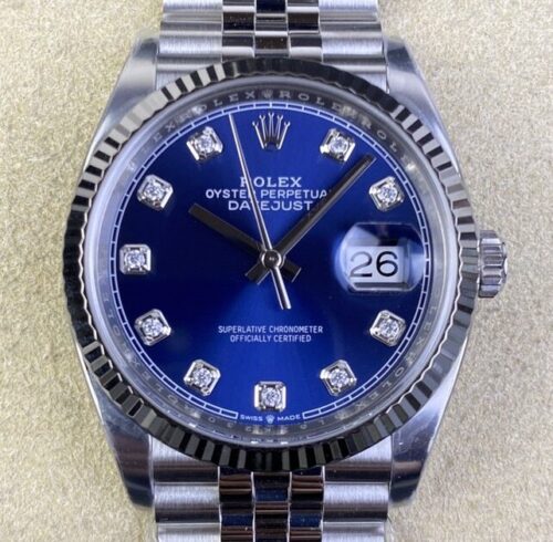 Clean Factory Replica Rolex Datejust m126234-0037 Blue Diamond Dial