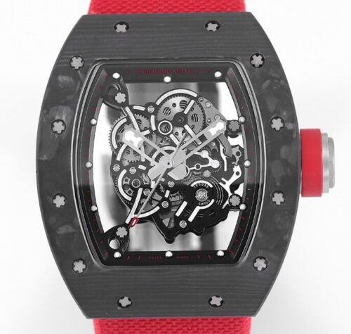 KV Factory Replica Richard Mille RM055 Series V5 Red Nylon Strap