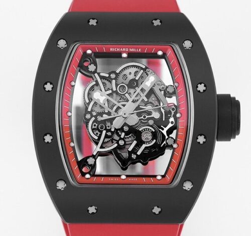 KV Factory Replica Richard Mille RM055 Series V5 Red Rubber Strap