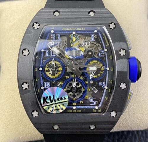 KV Factory Replica Richard Mille RM011 Blue Dial Series Carbon Fiber Watch Case