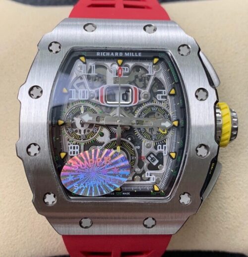 KV Factory Replica Richard Mille RM011 Series Red Rubber Strap