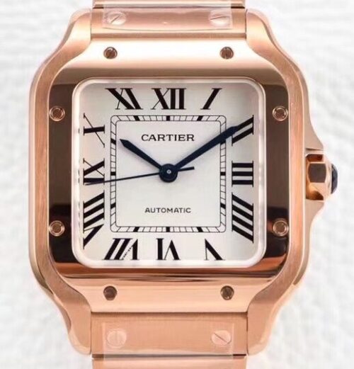 BV Factory Replica Cartier Santos WGSA0031 Rose Gold Case Series