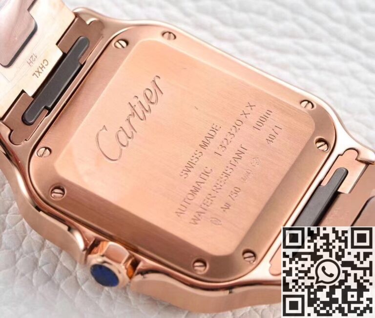 BV Factory Replica Cartier Santos WGSA0031 Rose Gold Case Series