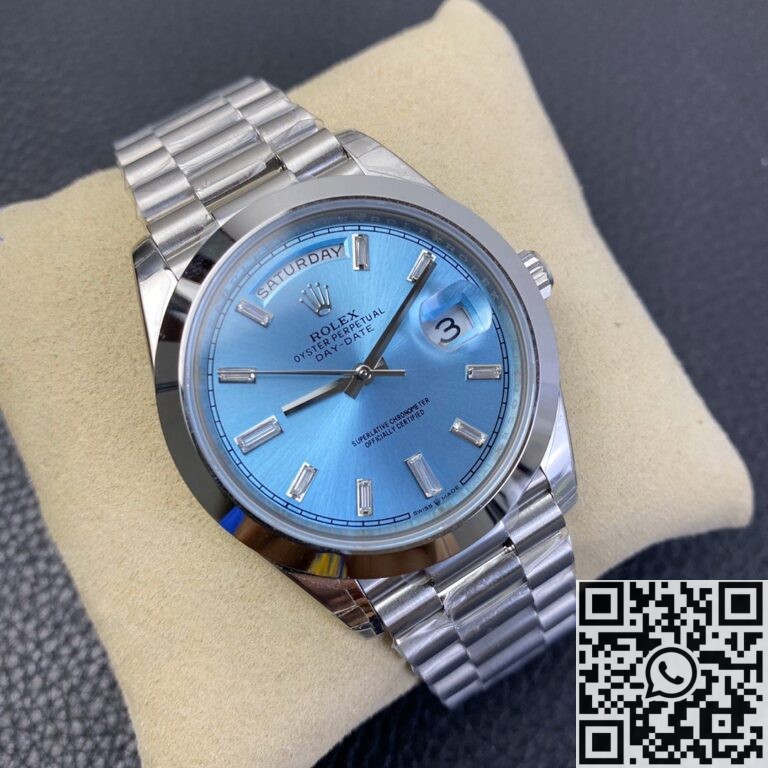 EW Factory Replica Rolex Day Date M228206-0002 Ice Blue Dial Series