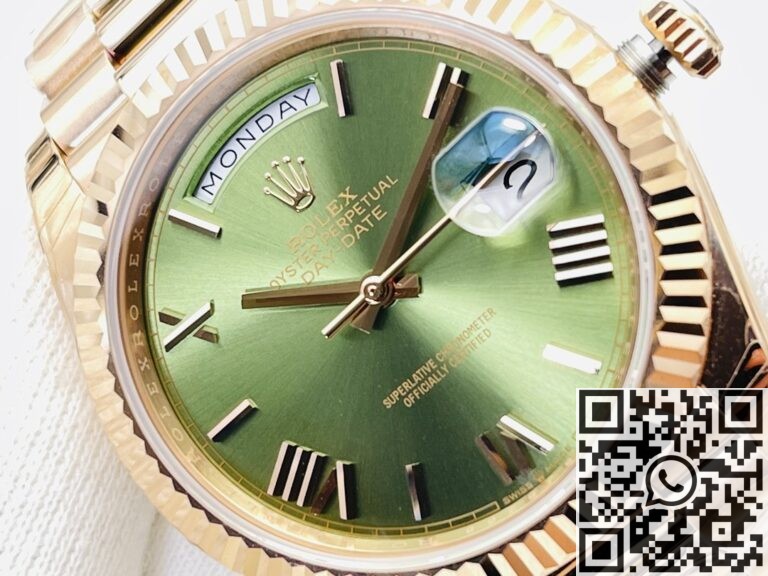 EW Factory Replica Rolex Day Date M228235-0025 Olive Green Dial Series