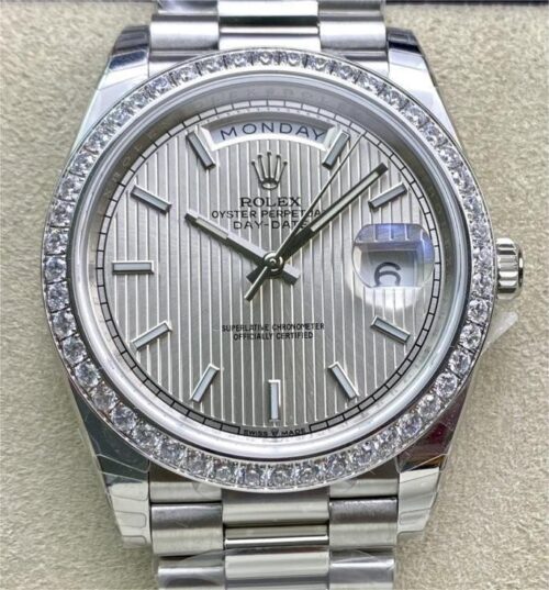 EW Factory Replica Rolex Day Date M228349RBR-0007 White Gold Series