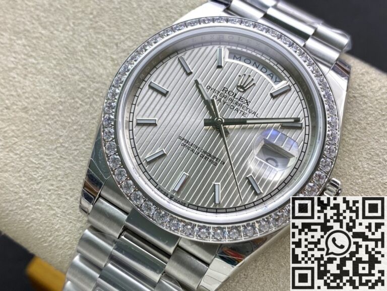 EW Factory Replica Rolex Day Date M228349RBR-0007 White Gold Series