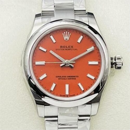 EW Factory Replica Rolex Oyster Perpetual M126000-0007 Coral Red Dial Series 36mm