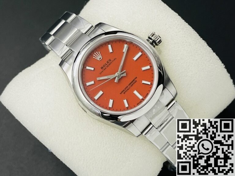 EW Factory Replica Rolex Oyster Perpetual M126000-0007 Coral Red Dial Series 36mm