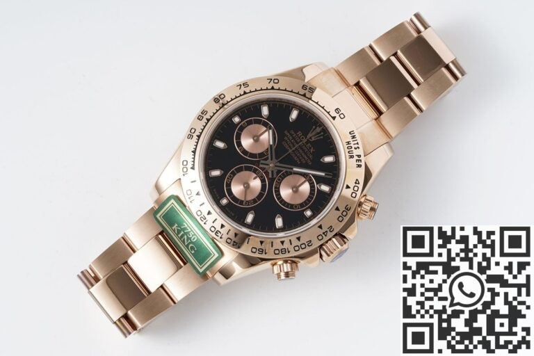 King Factory Replica Rolex Cosmograph Daytona M116505-0008 Black Dial Rose Gold 904L