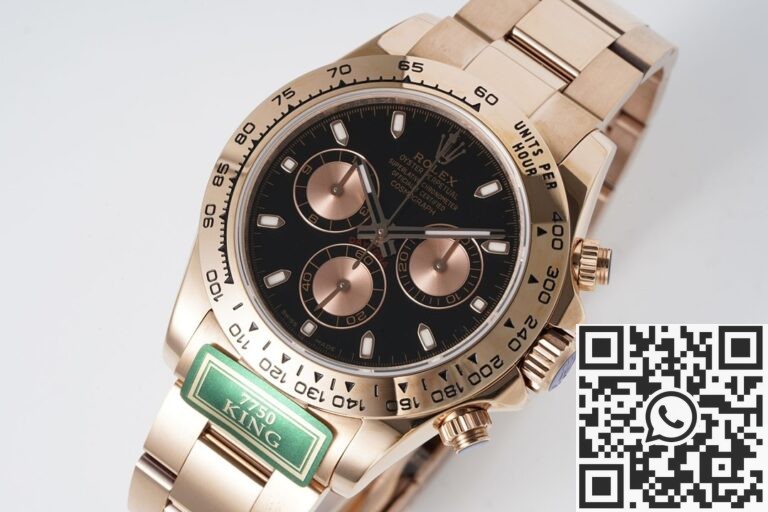 King Factory Replica Rolex Cosmograph Daytona M116505-0015 Black Dial Rose Gold