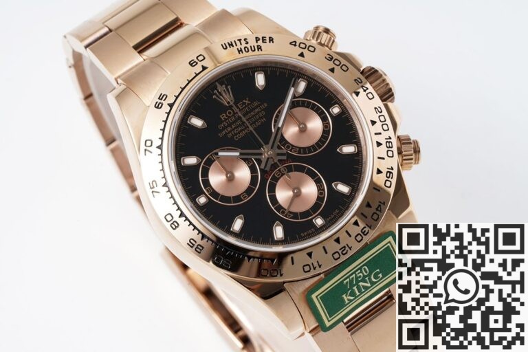 King Factory Replica Rolex Cosmograph Daytona M116505-0015 Black Dial Rose Gold