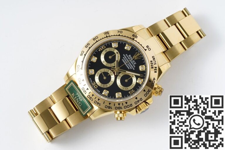 King Factory Replica Rolex Cosmograph Daytona M116508-0008 Gold Watch With Black Dial