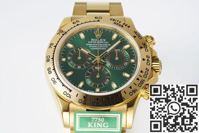 King Factory Replica Rolex Cosmograph Daytona M116508-0013 Gold Watch With Green Dial