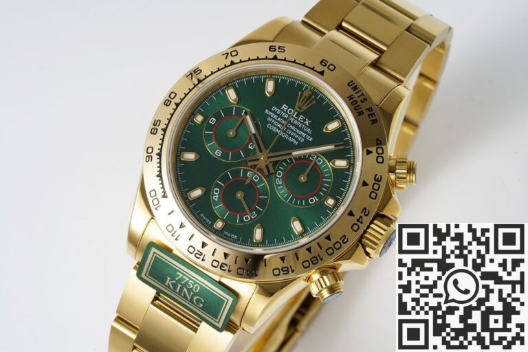 King Factory Replica Rolex Cosmograph Daytona M116508-0013 Gold Watch With Green Dial