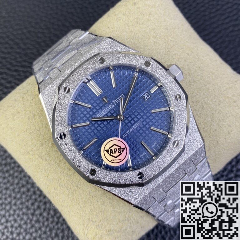 APS Factory Replica Audemars Piguet Royal Oak Frosted 15410BC.GG.1224BC.01 Blue Dial