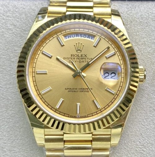 EW Factory Replica Rolex Day Date M128238-0045 Champagne Dial Series