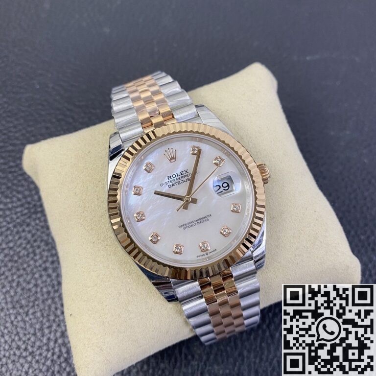 EW Factory Replica Rolex Datejust M126331-0014 White Mother-of-Pearl Diamonds