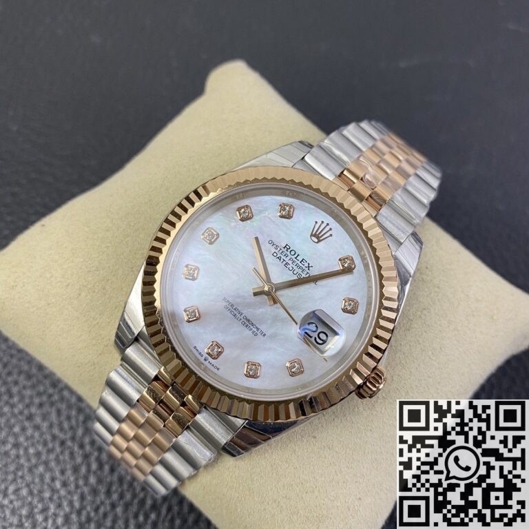 EW Factory Replica Rolex Datejust M126331-0014 White Mother-of-Pearl Diamonds