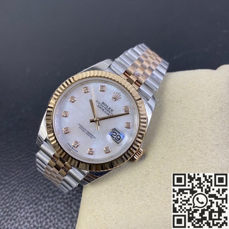 EW Factory Replica Rolex Datejust M126331-0014 White Mother-of-Pearl Diamonds