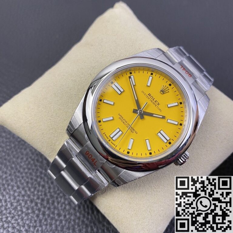 EW Factory Replica Rolex Oyster Perpetual M124300-0004 Yellow Dial