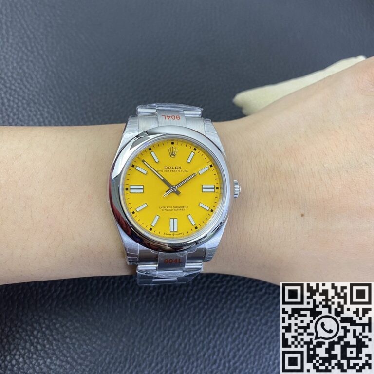 EW Factory Replica Rolex Oyster Perpetual M124300-0004 Yellow Dial