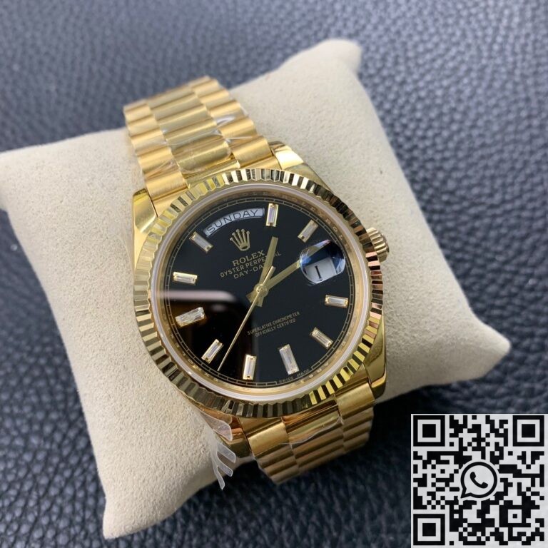 EW Factory Replica Rolex Day Date M228238-0004 Black Dial