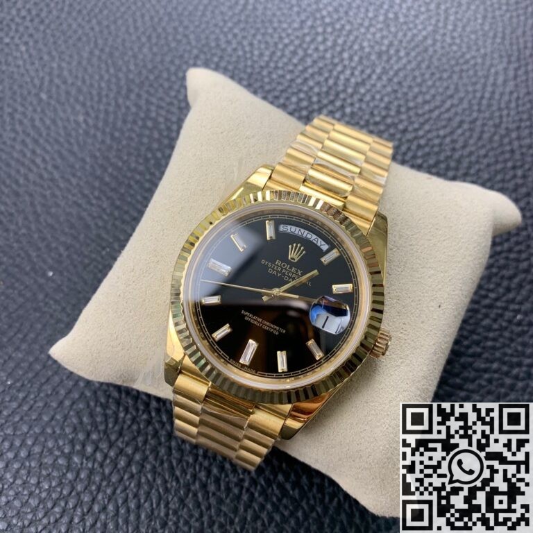 EW Factory Replica Rolex Day Date M228238-0004 Black Dial