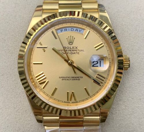 EW Factory Replica Rolex Day Date M228238-0006 Champagne Dial