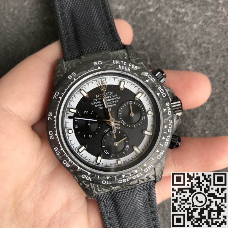 JH Custom Rolex Daytona Carbon Fiber Case Panda Dial