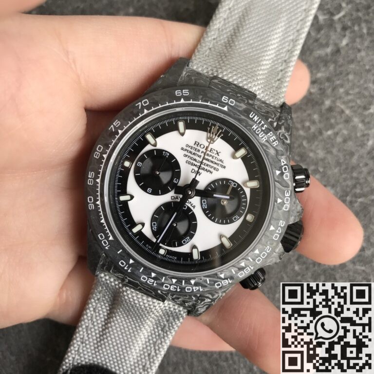 JH Custom Rolex Daytona Carbon Fiber Case White Dial