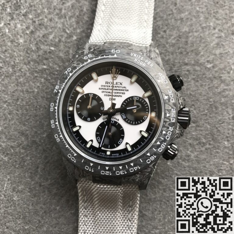 JH Custom Rolex Daytona Carbon Fiber Case White Dial