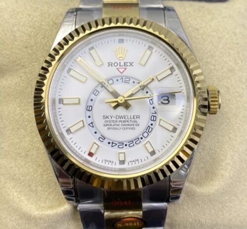 Noob Factory Rolex Sky Dweller Copy M326933-0009 White Dial