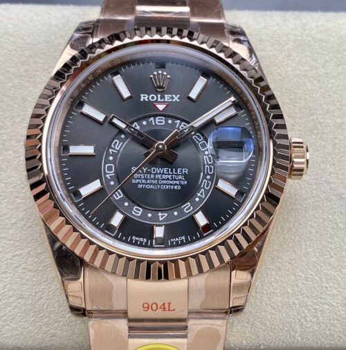 Noob Factory Fake Rolex Sky Dweller M326935-0007 Rose Gold Watches Series