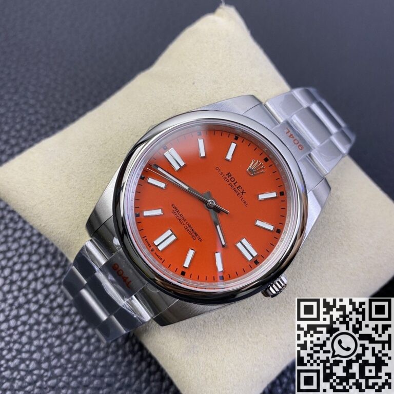 EW Factory Replica Rolex Oyster Perpetual M124300-0007 Coral Red Dial