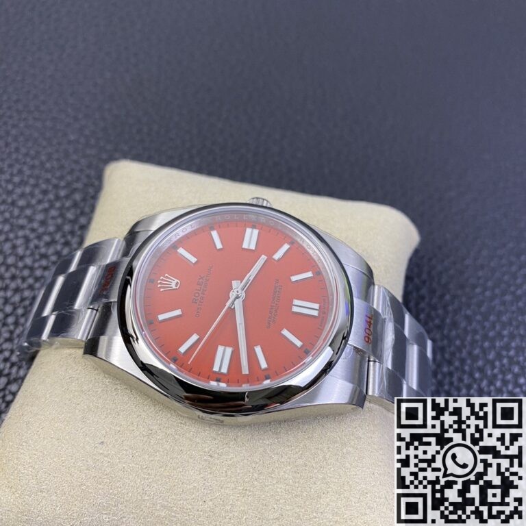 EW Factory Replica Rolex Oyster Perpetual M124300-0007 Coral Red Dial