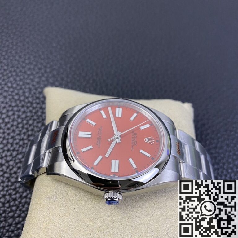 EW Factory Replica Rolex Oyster Perpetual M124300-0007 Coral Red Dial