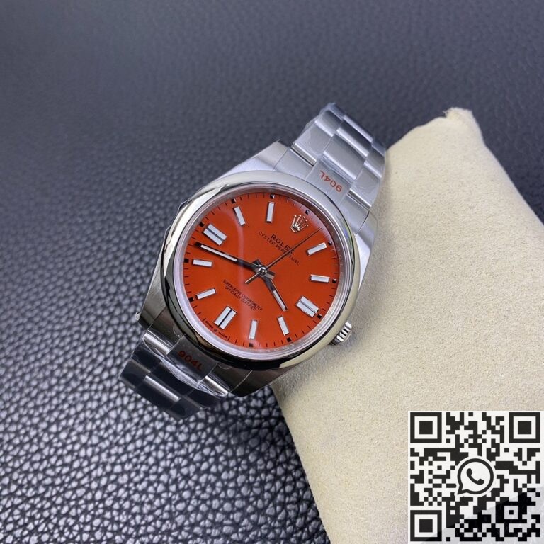 EW Factory Replica Rolex Oyster Perpetual M124300-0007 Coral Red Dial