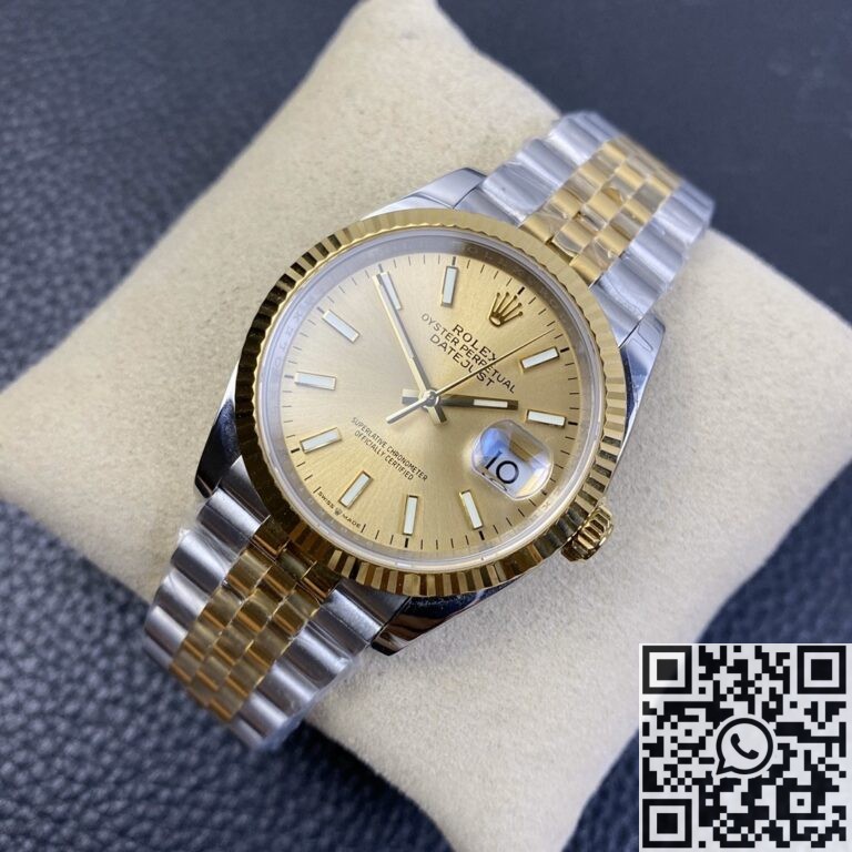 EW Factory Best Fake Rolexs Datejust M126233-0015 Gold Watch