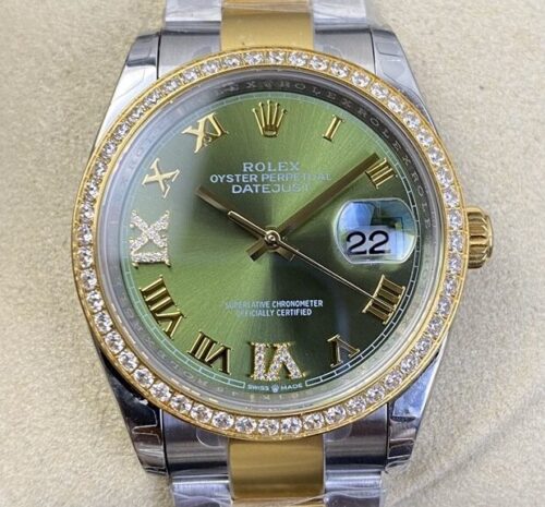 EW Factory Fake Rolex Datejust M126283RBR-0012 Gold Watch