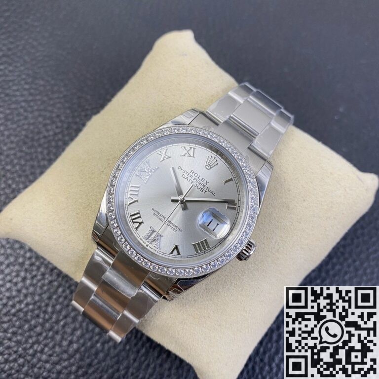 EW Factory Fake Rolex Datejust M126284RBR-0022 Silver Dial