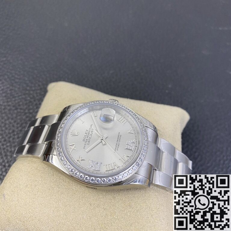 EW Factory Fake Rolex Datejust M126284RBR-0022 Silver Dial