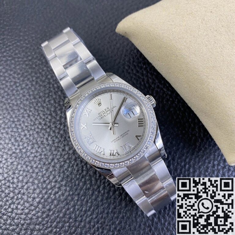 EW Factory Fake Rolex Datejust M126284RBR-0022 Silver Dial